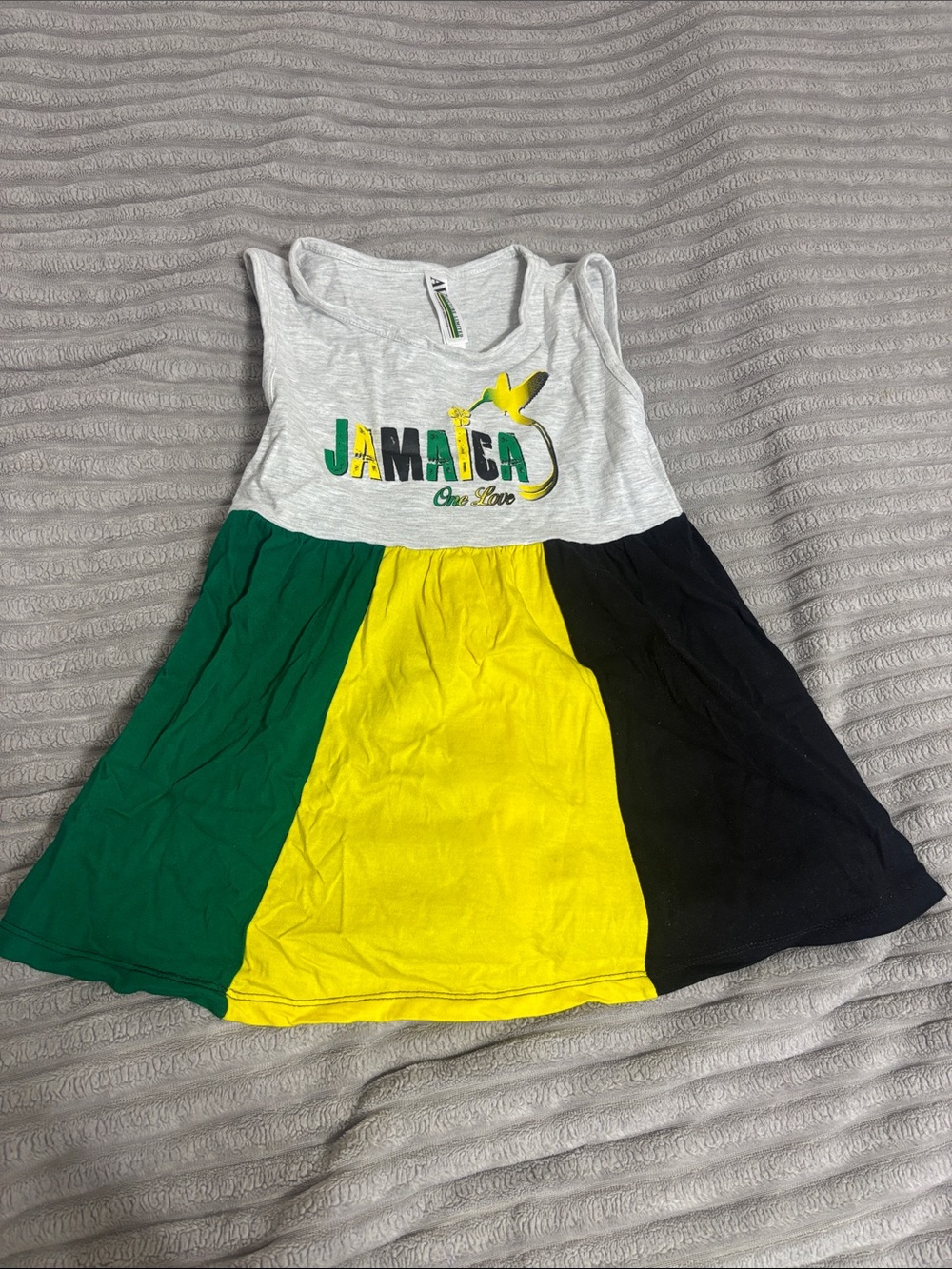 Jamaica Colorblock Tank Dress - Green/Yellow/Black